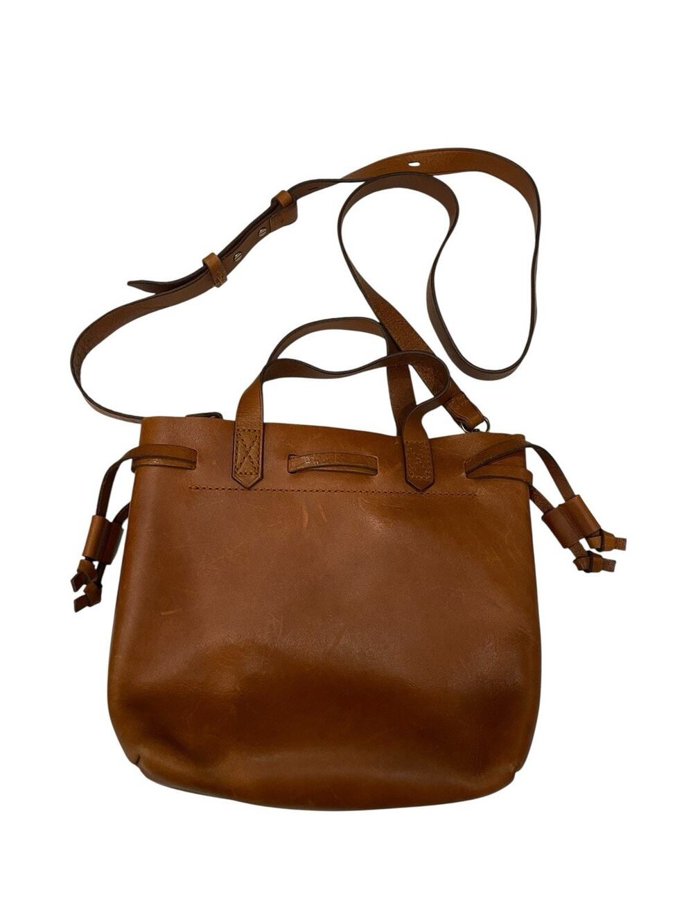 Madewell The Small Drawstring Transport Crossbody Brown Leather